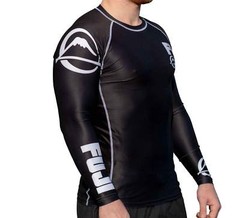 New Big Fuji MMA BJJ Jiu Jitsu LongSleeve Long Sleeve LS Rashguard Rash – Black