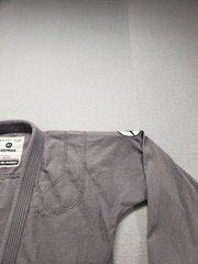 Gold BJJ Aeroweave Men Kimono Top Gray Long Sleeve Open Front 100% Cotton Active
