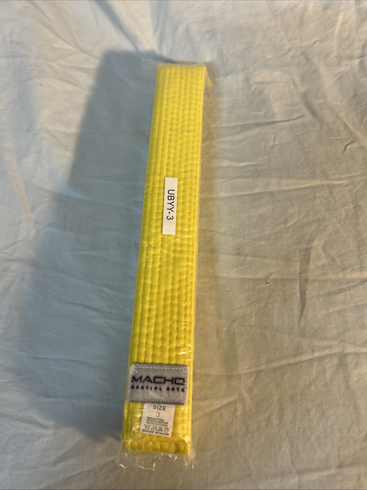 Macho Martial Arts 1.75” Yellow Belt Size 3