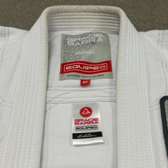 Gracie Barra GB Equipe Storm Jiu-Jitsu Kimono Jacket Mens A5 White Open Front