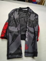 Youth Jiu Jitsu World League Gi Small Workout Shirt Red Black Gray
