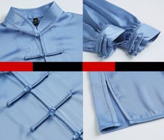 Summer Acetate Ice Silk Taiji Suit Tai Chi Uniform Six Colors Long Sleeved Wushu