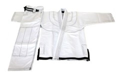 Martial Sports Premium Brazilian Jiu Jitsu Gi White/Blk Free Belt Free Shipping