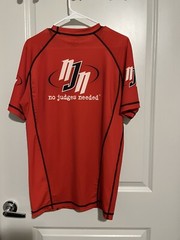 MMA BJJ Jiu Jitsu Short Sleeve Rashguard Black/Red No Judges Needed Shirt