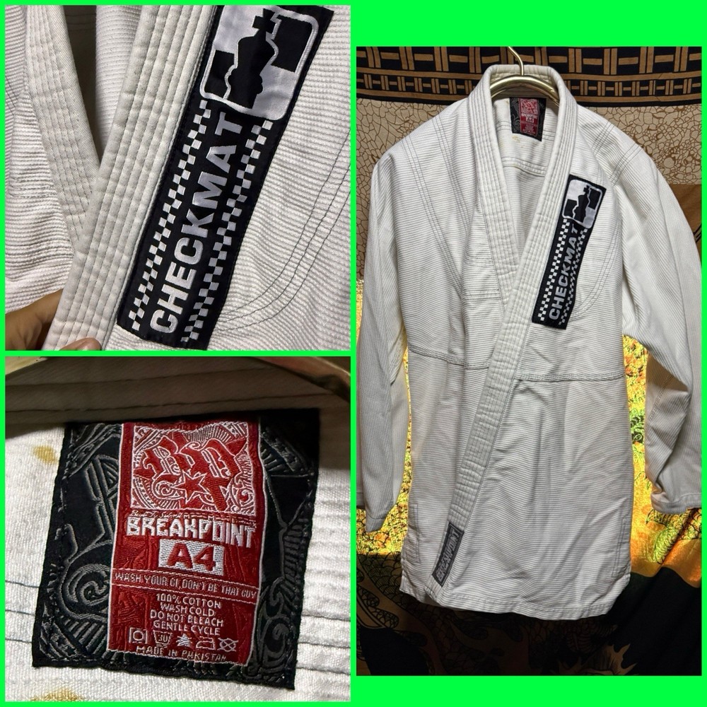 Breakpoint BJJ Gi Jacket A3 White Checkmat Brazilian Jiu Jitsu Top