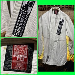 Breakpoint BJJ Gi Jacket A3 White Checkmat Brazilian Jiu Jitsu Top