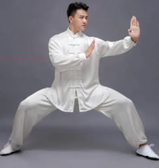 Women Men Kung Fu Tai Chi Uniform Ice Silk Martial Arts Wing Chun Clothes Suit