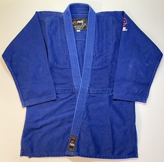 Gi Kimono Ghee Pants Judo Set Jiu Jitsu Karate Blue Scramble Adult 32×32 Large