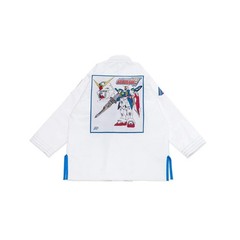 Albino & Preto x Wing Gundam BJJ Gi Kimono White 450 GSM Premium Jiu Jitsu Suit