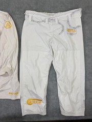 Gracie Jiu-Jitsu BJJ Gi Jacket Kimono Set M White Mens Jiu Jitsu A2 Training