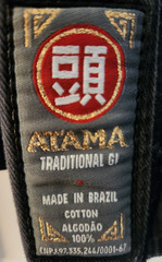 Atama Mundial Jiu Jitsu Gi Jacket Only – Black A3 Adult Large – BJJ Kimono top