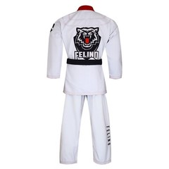 Felino White Adult Premium BJJ Gi Uniform Pearl Weave Brazilian Jiu Jitsu Kimono