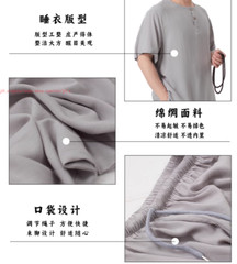 Unisex Cotton Meditation Buddhist Monk Sleepwear Shaolin pajamas Set Underwear