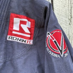 Ronin BJJ Gi Jacket Kimono Top A2X Blue Mens Adult Jiu Jitsu Gi Training Fight