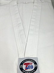 Taekwondo Karate Martial Arts Kid Youth Size 2 White Pants Shirt Set with Belt