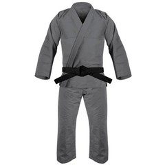 Premium Grey Karate Gi Martial Arts Uniform with Black Belt – Professional suit.