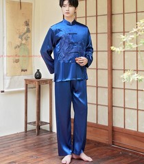 Tang Suit Men Hanfu Chinese Traditional Kung Fu Tai Chi Uniform Shirt and Pants