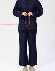 Women Men’s Shaolin Buddhist Monk Meditation Kung Fu Uniform Tai Chi cotton Suit