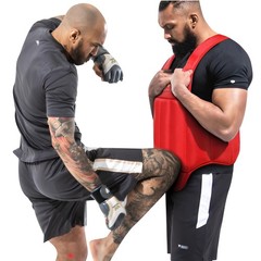 Wesing Martial Arts Muay Thai Boxing Chest Protector MMA Sanda Chest Guard Red