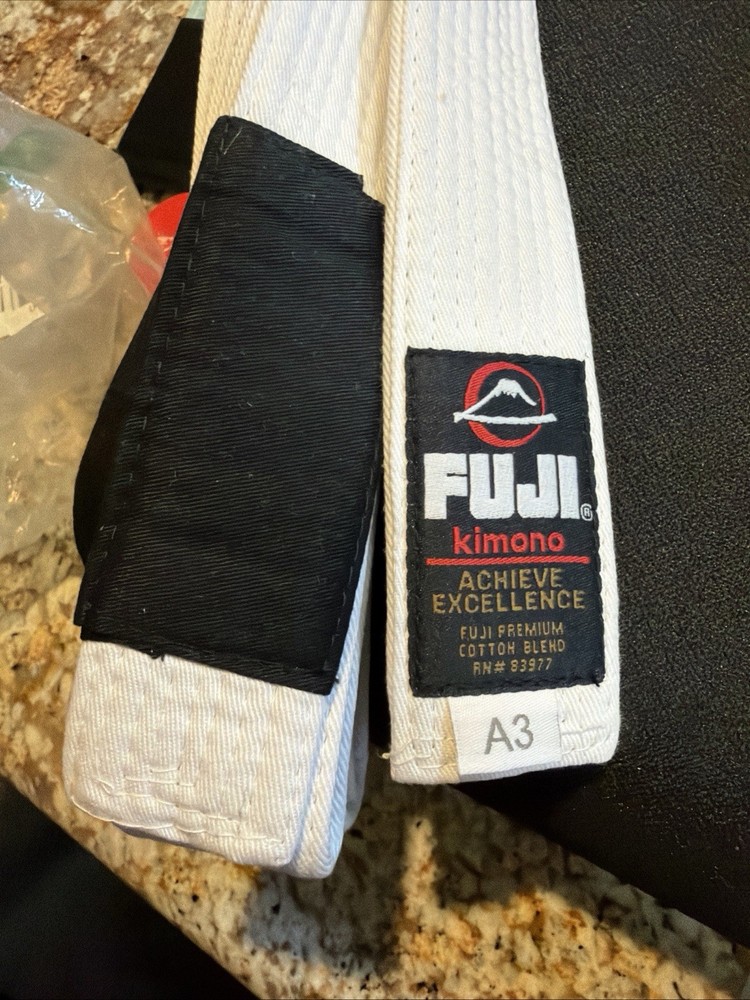 Fuji A3 White Belt Kimono Jiu Jitsu Cotton RN# 83977*