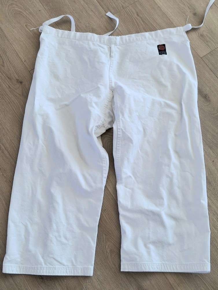 Vtg KI International Martial Arts Gi Pants White 100% Cotton Hong Kong 44″x25″