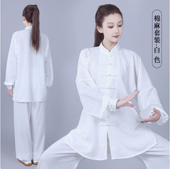 Unisex Tai Chi Kung Fu Suit Linen Cotton Morning Exercise martial arts Uniforms
