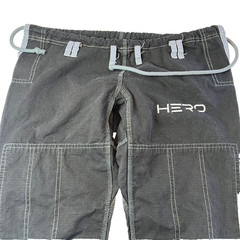 Black Ripstop Gi PANTS ONLY BJJ MMA JUDO size A1 L HERO Pitbull Dog