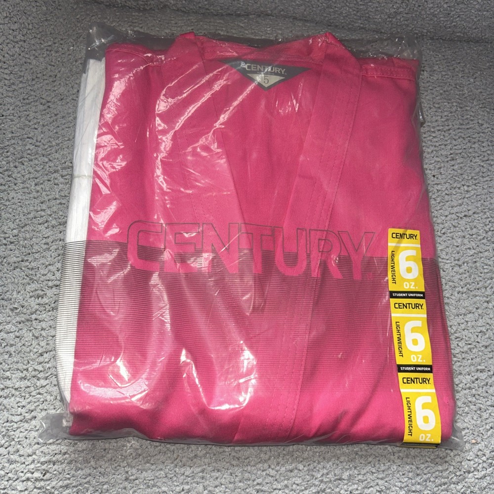 Century Matrial Arts Lightweight 6 oz Student Uniform Size 5 pink with belt NIB