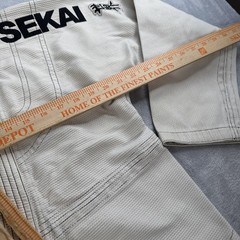 Fuji Sekai BJJ Gi Kimono Jacket White Mens A1 Brazilian Jiu Jitsu Embroidered
