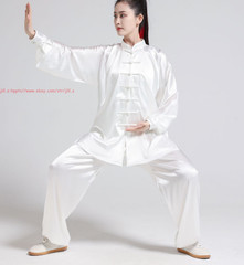 Unisex Adult Chinese Traditional Tai Chi Uniform Satin Kung Fu martial arts Suit