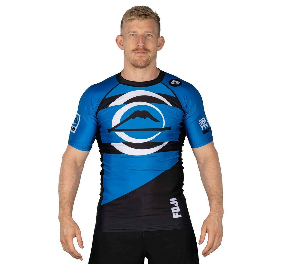 Fuji Vision MMA BJJ Jiu Jitsu ShortSleeve ShortSleeve SS Rashguard – Blue