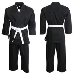 Custom Adult/Kids 100% Cotton 8oz Black Karate Uniform | All Sizes | Free White