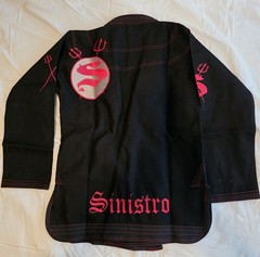 Sinistro Pearl Weave 450 GSM 100% Cotton BJJ jiu jitsu Gi Set Black