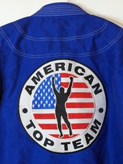 American Top Team Gwinnett Ga Gi MMA UFC Jitsu Judo Shirt Size A2 Blue Century