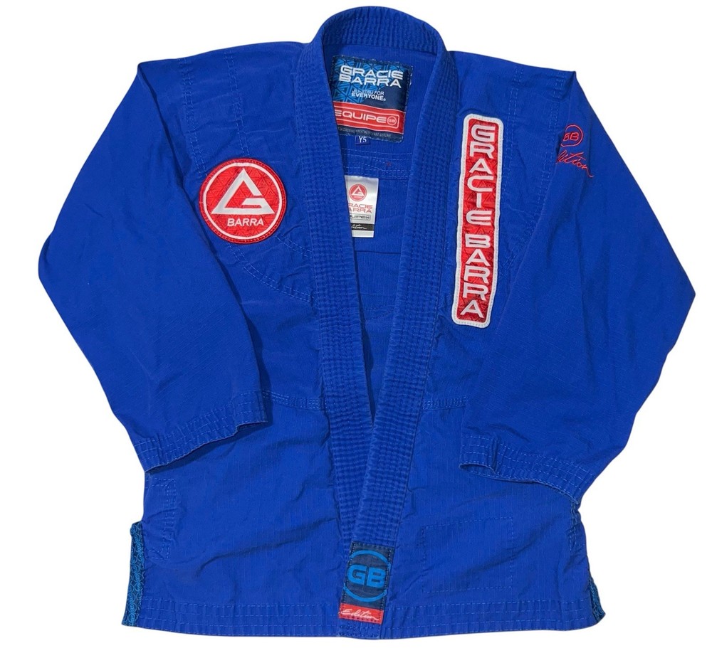 Gracie Barra Blue Competition Kimono Youth Size Y4 Jiu Jitsu Equipe Top Only