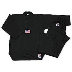 ProForce Gladiator 7 oz. Tae Kwon Do Uniform TKD Gi V-Neck Medium Weight Black