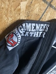 GAMENESS FEATHER Mens black A4 cotton black White logo open front jacket MMA