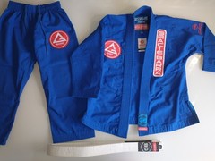 Gracie Barra BJJ Gi GBK Lite Ripstop Kimono Blue Size Y3 with Belt Kids Youth