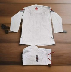 Flow Kimono Air White 100% Cotton BJJ JIU-JITSU GI Top Bottom A1L