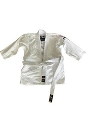 Fuji Kimono Kids Unisex Size 00 White Martial Arts Jiu Jitsu Shirt Top
