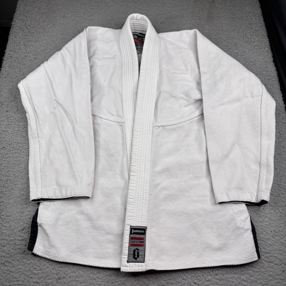 Gameness Gi/Kimono Jacket Adult A0 White BJJ Jiu Jitsu MMA (Jacket Only )
