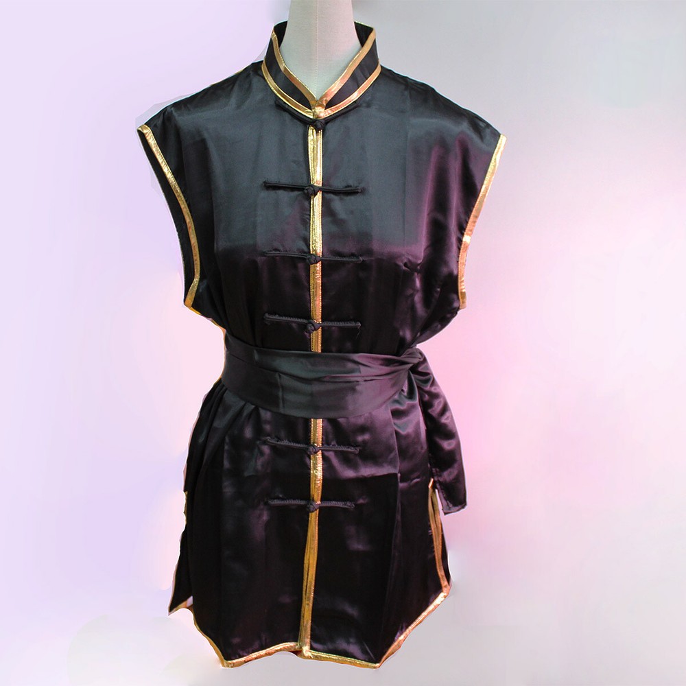 Sleeveless Chinese Kung Fu Taichi Uniform Martial Arts Wushu Suit Adults Kids