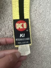 ki international Belt 100% Cotton Yellow Size 1
