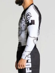Fuji MMA BJJ Jiu Jitsu Long Sleeve LS Rashguard Rash Guard Sakana Black/White M