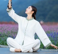 New Women Soft Cotton Linen Tai chi Uniform Kung fu Martial arts Wing Chun Suit