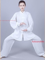 Unisex Kung Fu Tai Chi Suit Cotton Linen Shirt+Pants Wushu Martial Art Uniforms