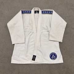 Gracie Jiu-Jitsu Academy Kimono Jacket Mens A2 White Cotton Open Front Uniform