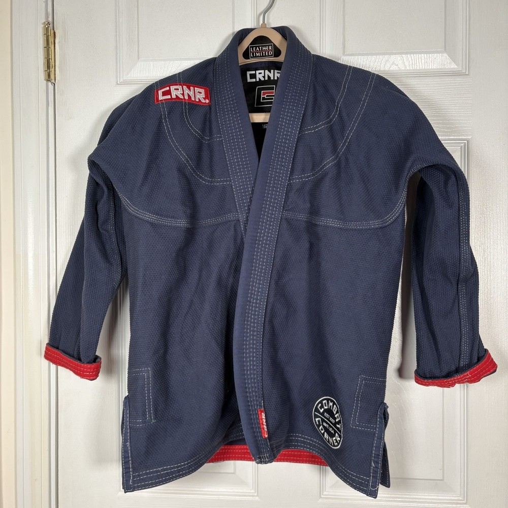 CRNR Combat Corner BJJ Gi Jacket Blue A2 Jiu Jitsu Kimono Top IBJJF Cotton