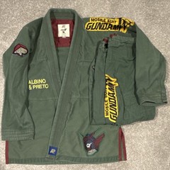 Limited Run Rare Albino & Preto Mobile Suit Gundam BJJ Gi A2 Green Yellow Maroon