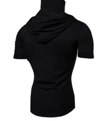 New Mens Ninja shirts Kung Fu Hooded Uniform Martial Arts Tai Chi Tops T-shirt
